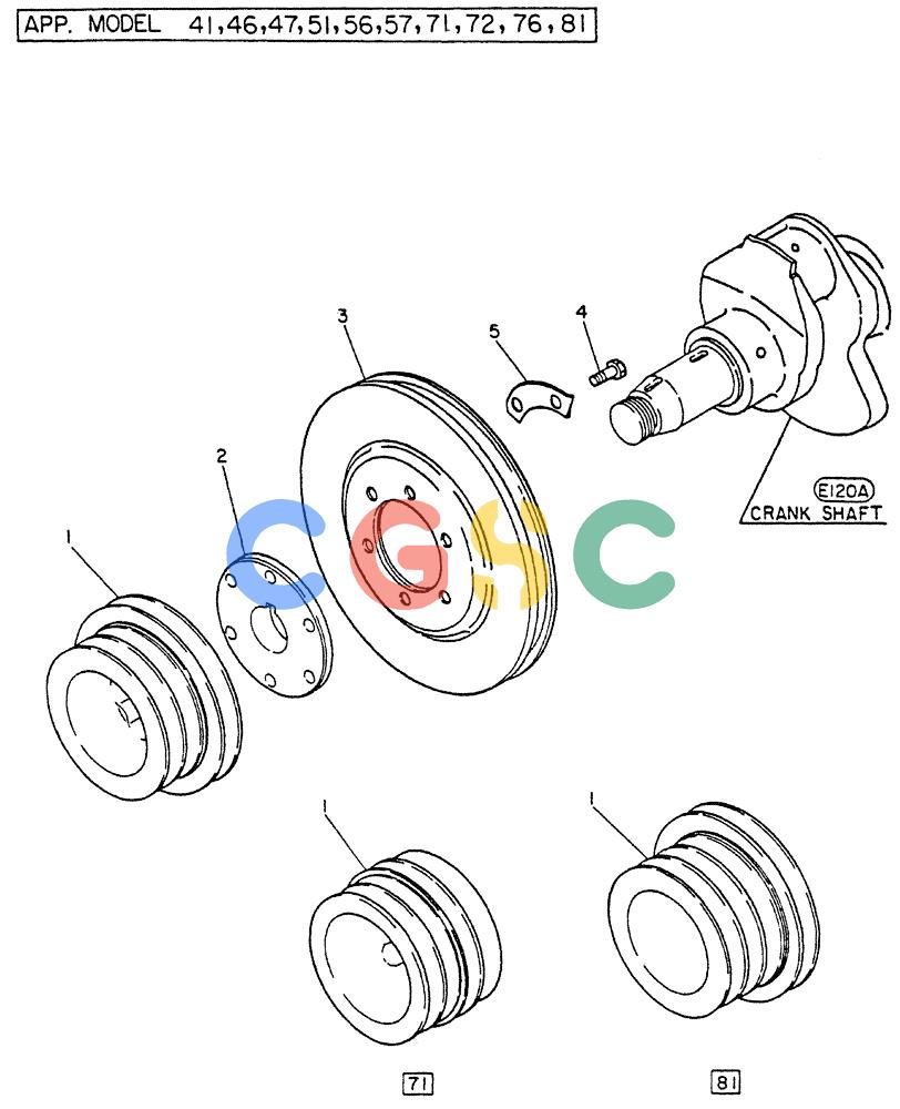 神钢零件查询(FD6T04) - NISSAN DIESEL ENGINE - LK500 (1/06-12/06) (02-003) - PULLEY-CRANK Kobelco