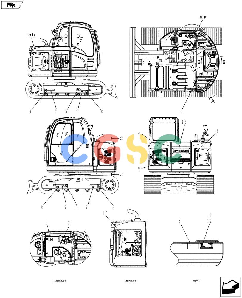 纽荷兰零件查询(E70BSR) - COMPACT CRAWLER EXCAVATOR ASN YT06-18001 (06-001[01]) - NAME PLATE INSTALLATION New Holland Constructuion