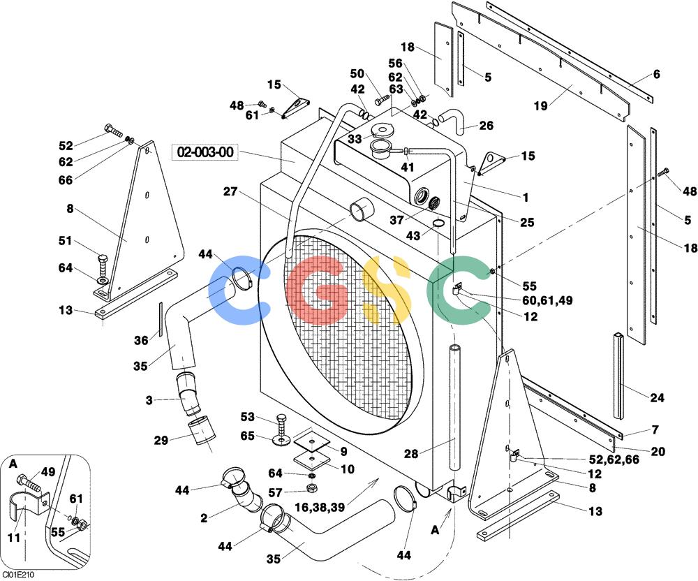 纽荷兰零件查询(CV900) - VIBRATORY ROLLER (9/01-) (02-002-00[01]) - WATER CIRCUIT - ENGINE New Holland Constructuion