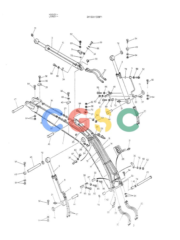 神钢零件查询(K907CLC) - EXCAVATOR BTW YG0101 - YG0500 (1/85-12/03) (09-029) - BOOM ASSY,5.5M Kobelco
