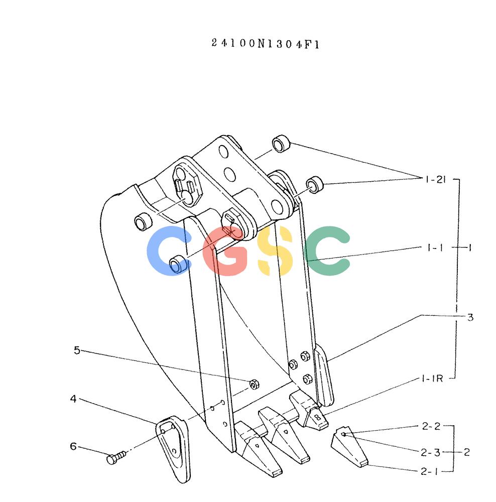 神钢零件查询(K903A) - EXCAVATOR BTW K2748 - K3928 (1/76-12/03) (09-005) - BUCKET ASSY 0.2M³ Kobelco