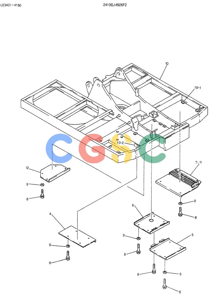 神钢零件查询(K903B) - EXCAVATOR ASN LE3401 (1/85-12/03) (02-026) - REWORK, GUARD ASSY, (FOR EXPORT) P/N 24100J4926F2 Kobelco
