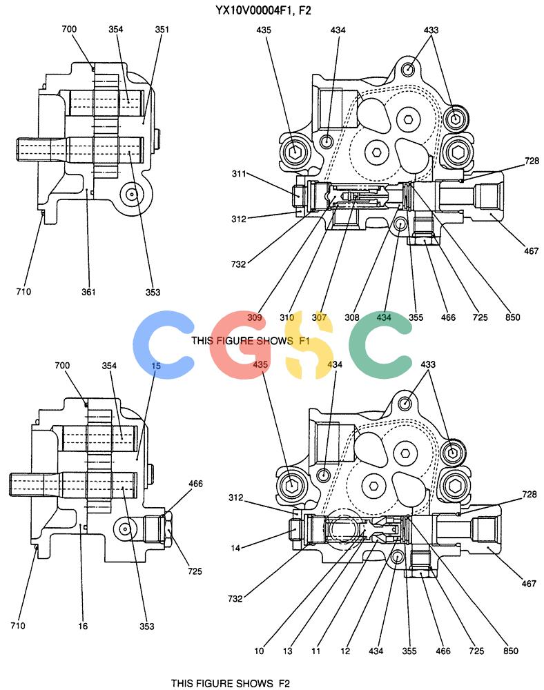 纽荷兰零件查询(E135SR) - CRAWLER EXCAVATOR ASN YY04-06254 (07-038) - PUMP ASSY, GEAR New Holland Constructuion