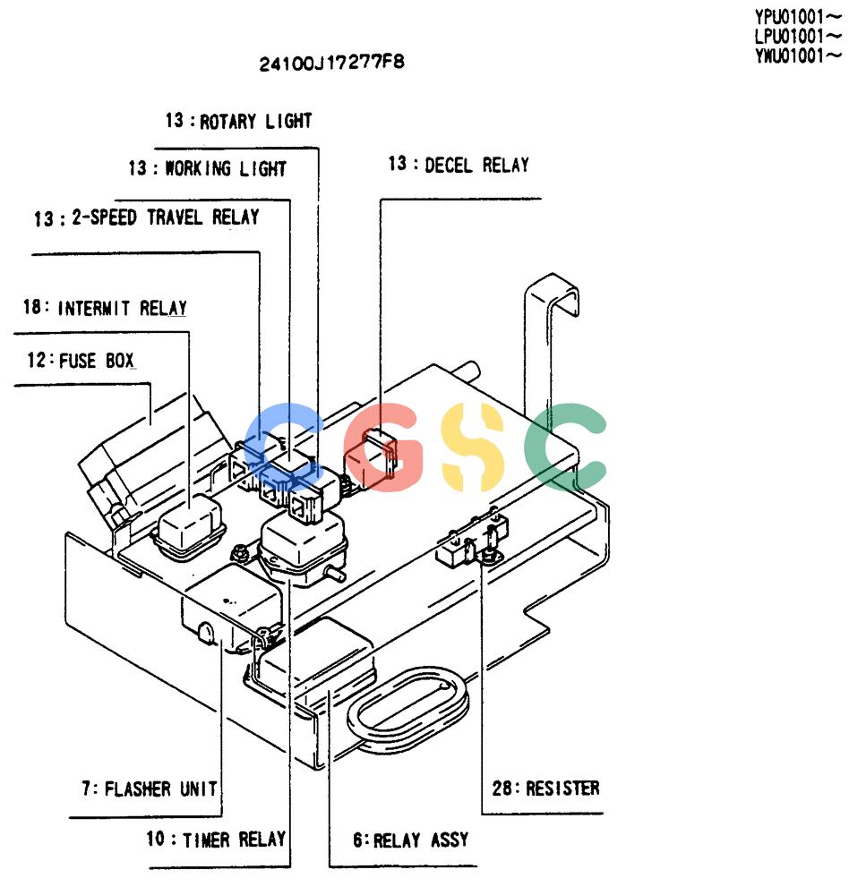 神钢零件查询(SK130LC) - EXCAVATOR BTW YPU1001 - YPU2000 (1/98-12/98) (05-015[02]) - CONTROLLER ASSY (24100J17277F8) Kobelco