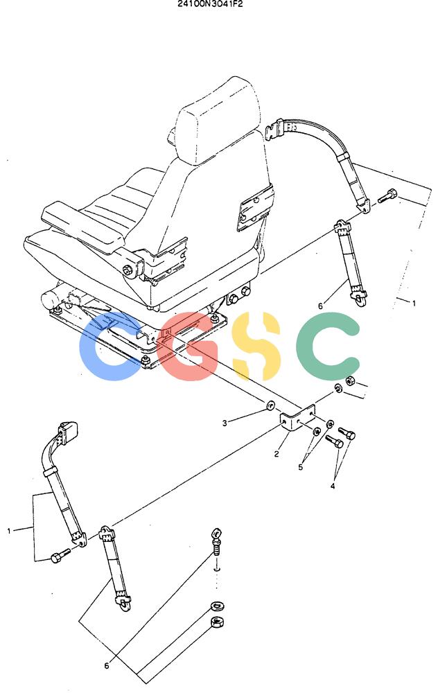 神钢零件查询(MD320BLC) - EXCAVATOR BTW YC0301 - YC0747 (1/80-12/06) (08-003) - BELT ASSY, SEAT Kobelco