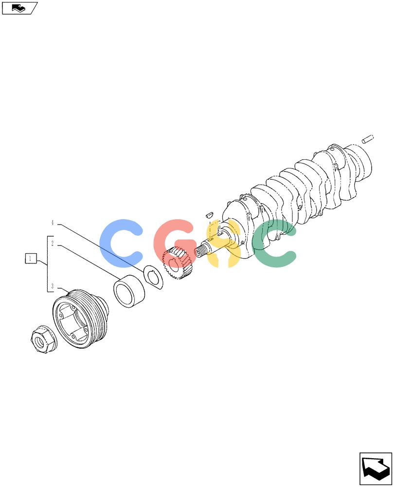 纽荷兰零件查询(E135BSRLC) - CRAWLER EXCAVATOR ASN YH06-08001 (08-014[00]) - CRANK PULLEY New Holland Constructuion