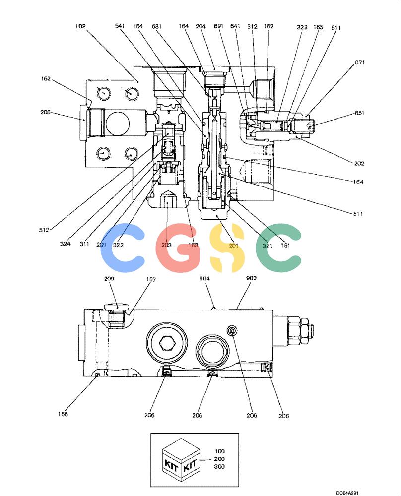 纽荷兰零件查询(E160) - CRAWLER EXCAVATOR (N.A.) (1/06-) (08 -68[00]) - VALVE ASSY, HOLDING (YN28V00010F3) New Holland Constructuion