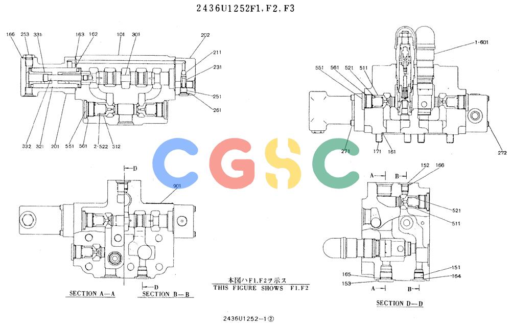神钢零件查询(K905LC) - MARK II EXCAVATOR ASN YPU00001 (1/87-12/03) (11-010[01]) - VALVE ASSY, CONTROL, (SWING) Kobelco