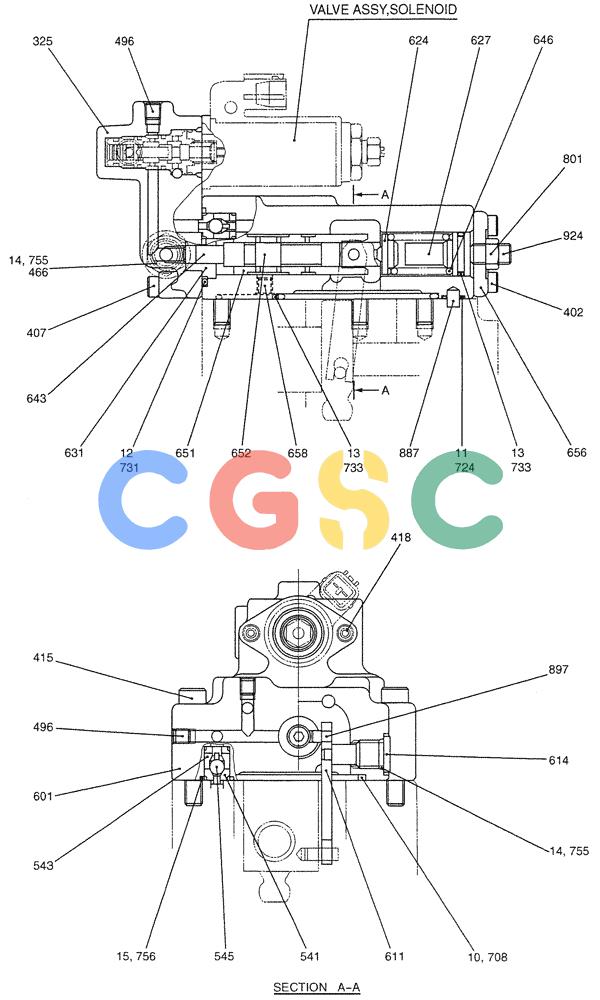 纽荷兰零件查询(E200SRLC) - CRAWLER EXCAVATOR BTW LA04-01506 - LA04-01625 (07-012) - REGULATOR ASSY New Holland Constructuion