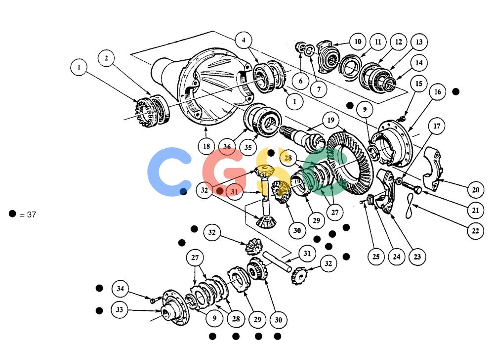 纽荷兰零件查询(AD300) - ARTICULATED DUMP TRUCK (1/01-) (2.377A[03A]) - REAR AXLE - DIFFERENTIAL New Holland Constructuion