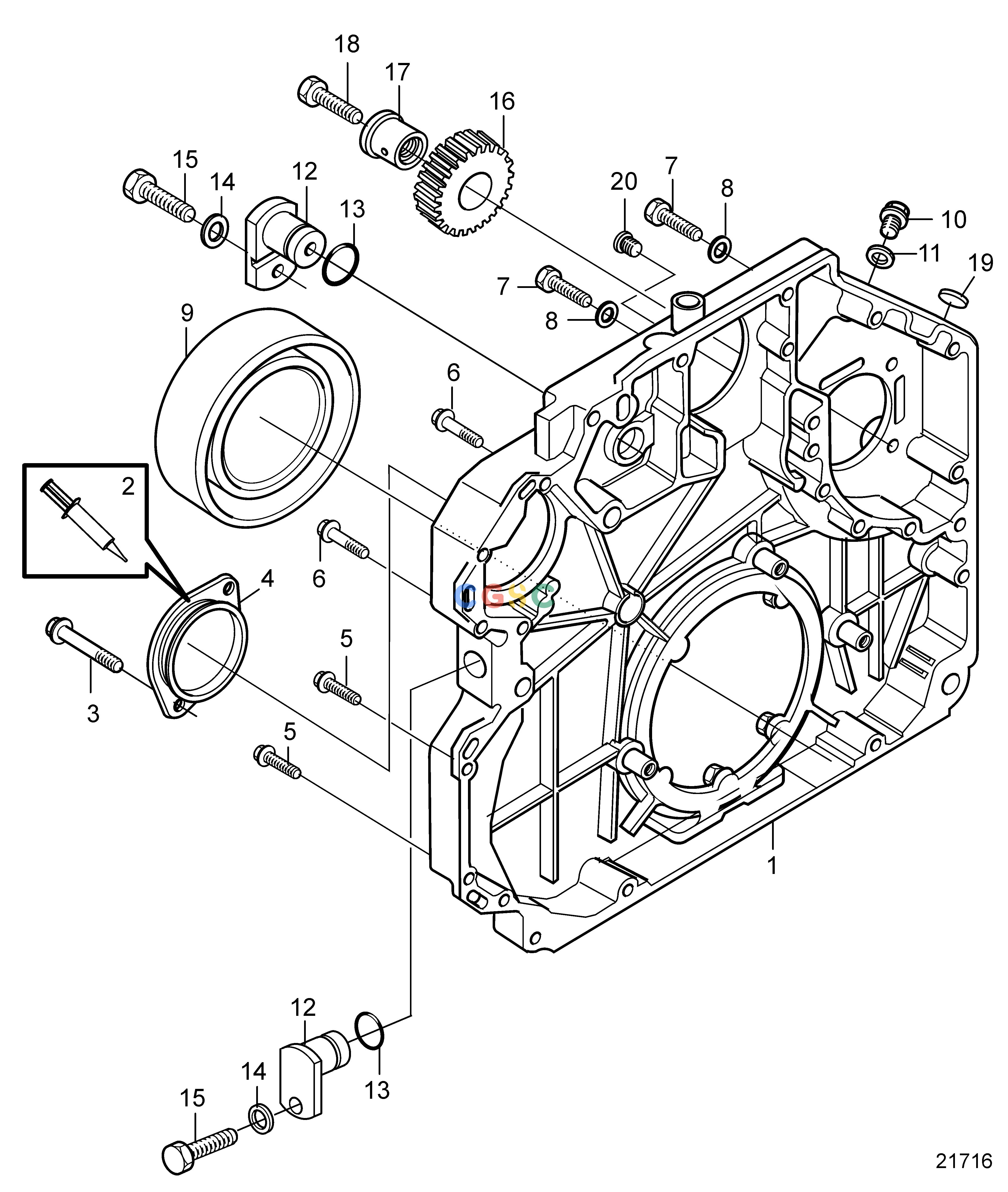 沃尔沃零件查询D5A-T; D5A-TA; D5A-B TA; D7A-T; D7A-TA; D7A-B TAEngineTiming Gear Casing and GearsEPC Volvo Penta Parts catalog