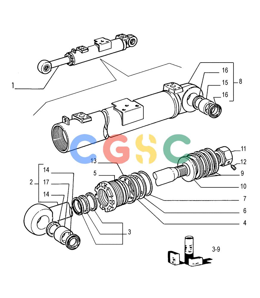 纽荷兰零件查询(FL145) - CRAWLER LOADER (N.A. VERSION) (11/98-) (3.445[01]) - LIFT CYLINDER (LEFT) - COMPONENTS New Holland Constructuion