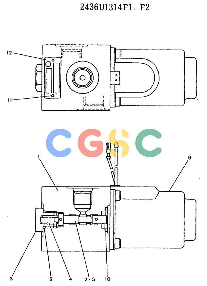 神钢零件查询(MD320BLC) - EXCAVATOR BTW YC0301 - YC0747 (1/80-12/06) (11-017) - VALVE ASSY, SOLENOID 2436U1314 F1, F2 Kobelco