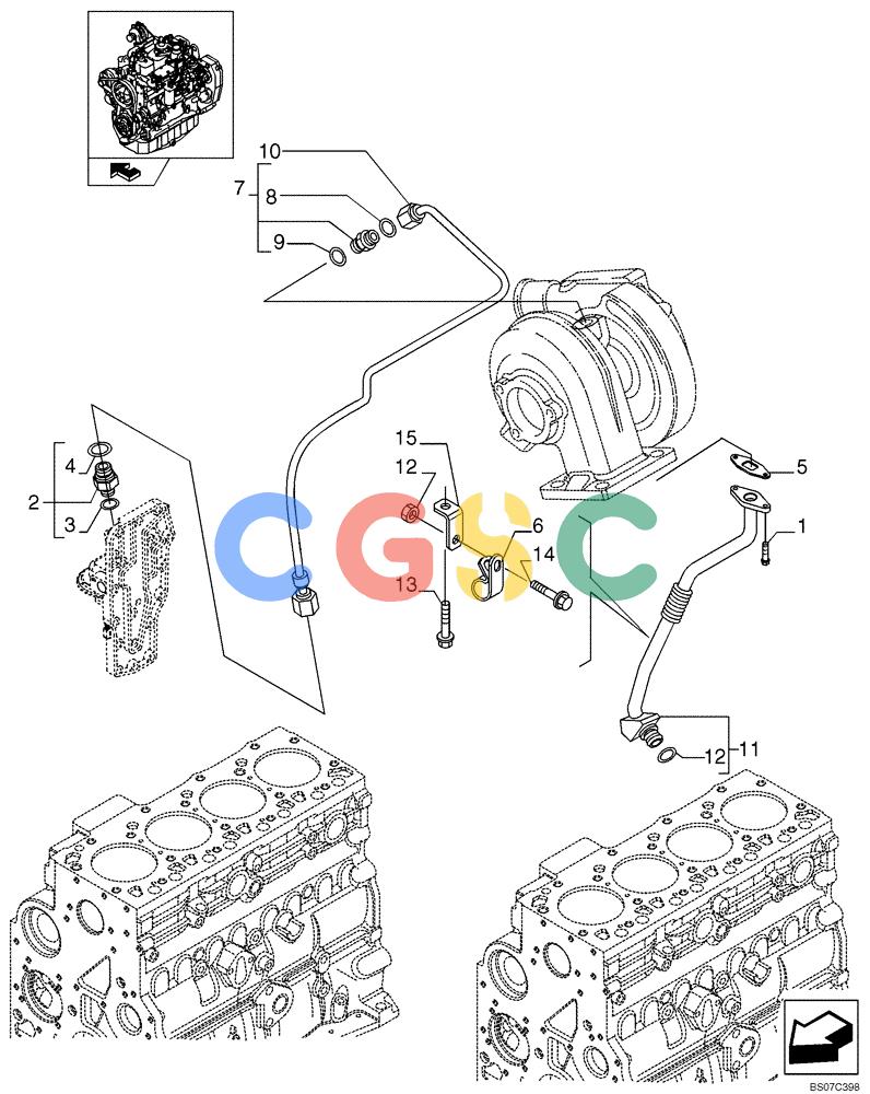纽荷兰零件查询(E175B) - CRAWLER EXCAVATOR TIER 3 (NA) - N7DA16301 - (5/07-) (09-27[00]) - PIPING - ENGINE OIL (101570930002) New Holland Constructuion