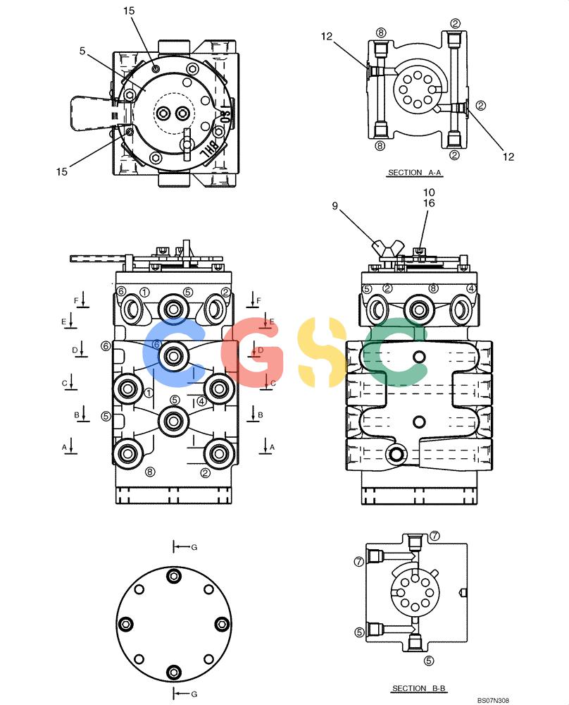 纽荷兰零件查询(E135B) - CRAWLER EXCAVATOR TIER 3 - ASN YH05-07001 (N8TA13006) (1/08-) (08-23[01]) - VALVE ASSEMBLY, SOLENOID (YF30V00013F1), PAGE 1 OF 2 New Holland Constructuion