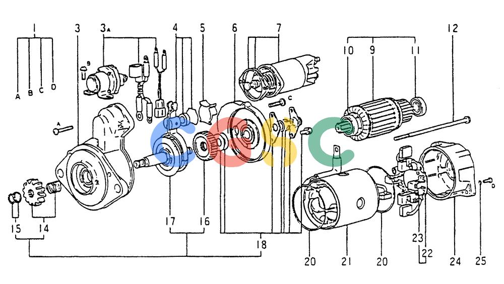 神钢零件查询(6DR5) - MITSUBISHI DIESEL ENGINE (1/06-12/06) (04-002) - STARTER (INNER PARTS) Kobelco