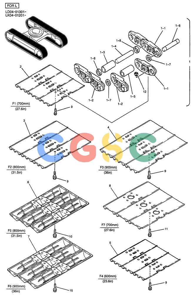 纽荷兰零件查询(E135SR) - CRAWLER EXCAVATOR ASN YY04-06254 (02-024) - SHOE ASSY (FOR L) New Holland Constructuion