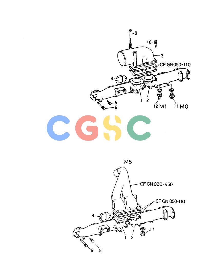 神钢零件查询(6D22-TC) - MITSUBISHI DIESEL ENGINE - K909A, K912A, K916, & K935 (1/76-12/06) (01-015) - INLET MANIFOLD Kobelco