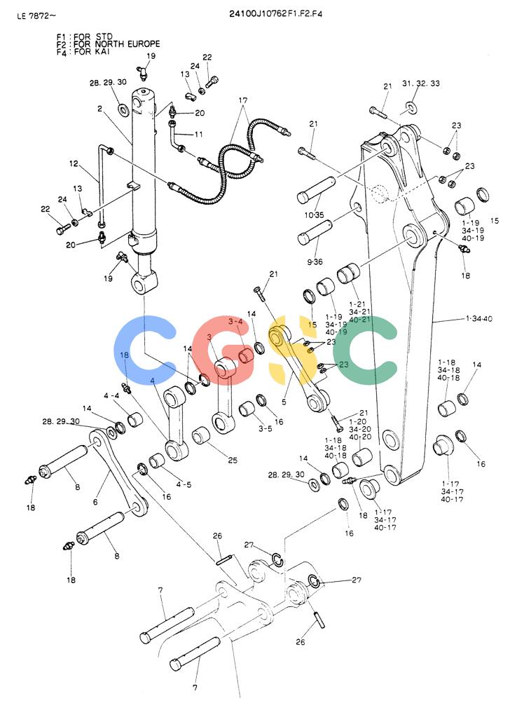 神钢零件查询(K903) - MARK II EXCAVATOR ASN LE7872 (1/88-12/03) (07-002[02]) - ARM ASSY, 1.7M (P/N 24100J10762F2) Kobelco