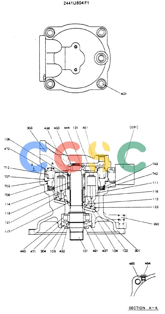 神钢零件查询(MD200C) - EXCAVATOR BTW YQU0701 - YQU2000 (1/80-12/06) (13-001) - MOTOR ASSY (SWING) Kobelco