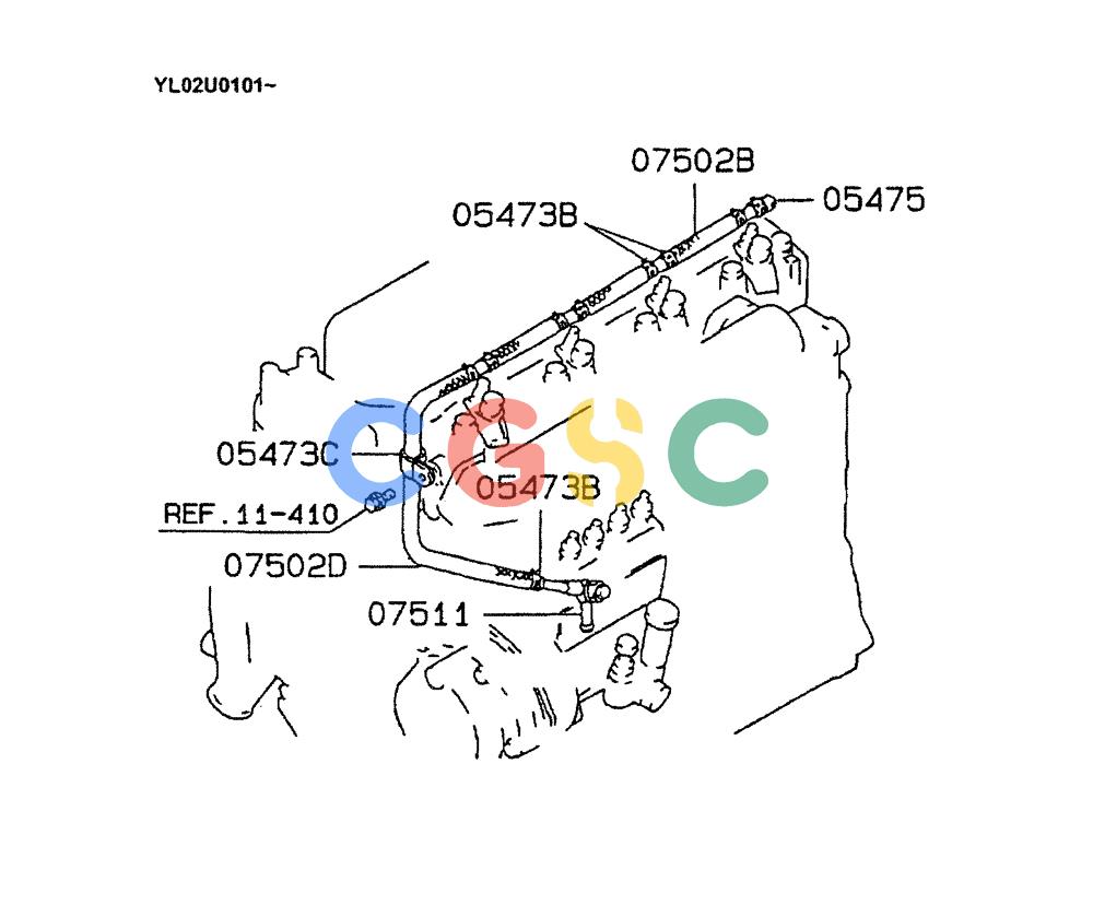 神钢零件查询(ED190LC) - BLADE RUNNER EXCAVATOR/DOZER BTW YL02U0101 - YL03U0135 (1/02-12/06) (07-023) - FUEL RETURN HOSE Kobelco