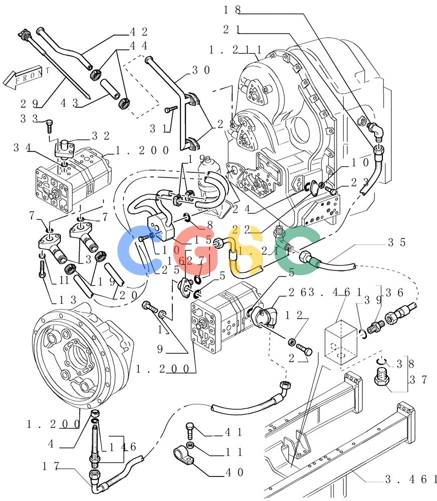 纽荷兰零件查询(DC180.B) - CRAWLER DOZER TIER 2 (3/03-) (1.220[01]) - TRANSMISSION LUBRICATION SYSTEM New Holland Constructuion