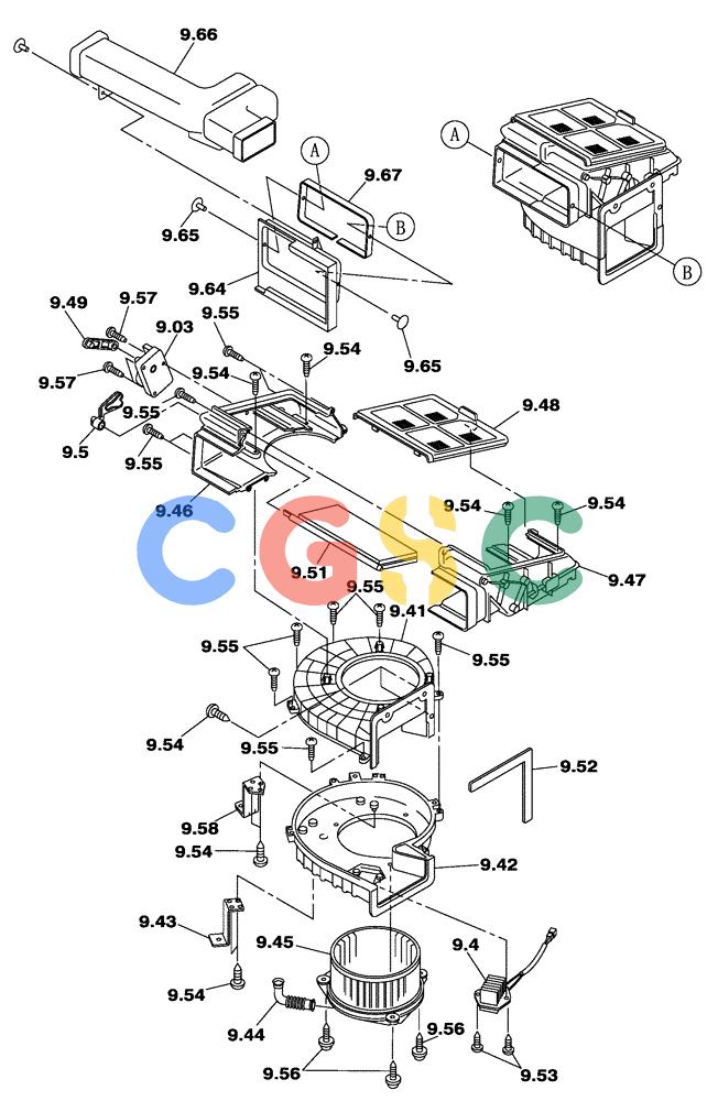 纽荷兰零件查询(E805) - CRAWLER EXCAVATOR TIER 3 (7/06-) (09-036-00[01]) - CAB AIR CONDITIONING - DIFFUSER New Holland Constructuion