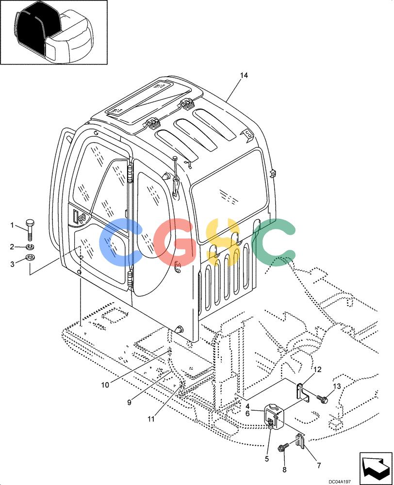 纽荷兰零件查询(EH130) - CRAWLER EXCAVATOR (3/04-) (09 -17[00]) - CAB MOUNTING New Holland Constructuion