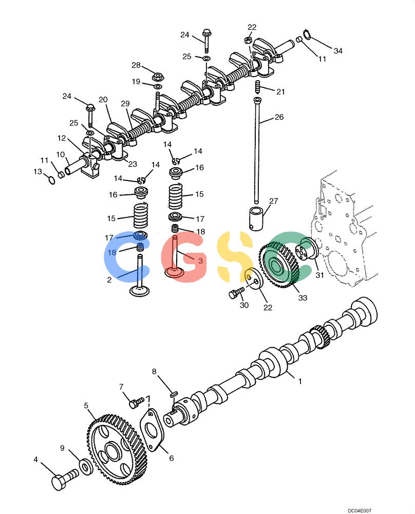 纽荷兰零件查询(EH130) - CRAWLER EXCAVATOR (3/04-) (02 -26[00]) - CAMSHAFT New Holland Constructuion