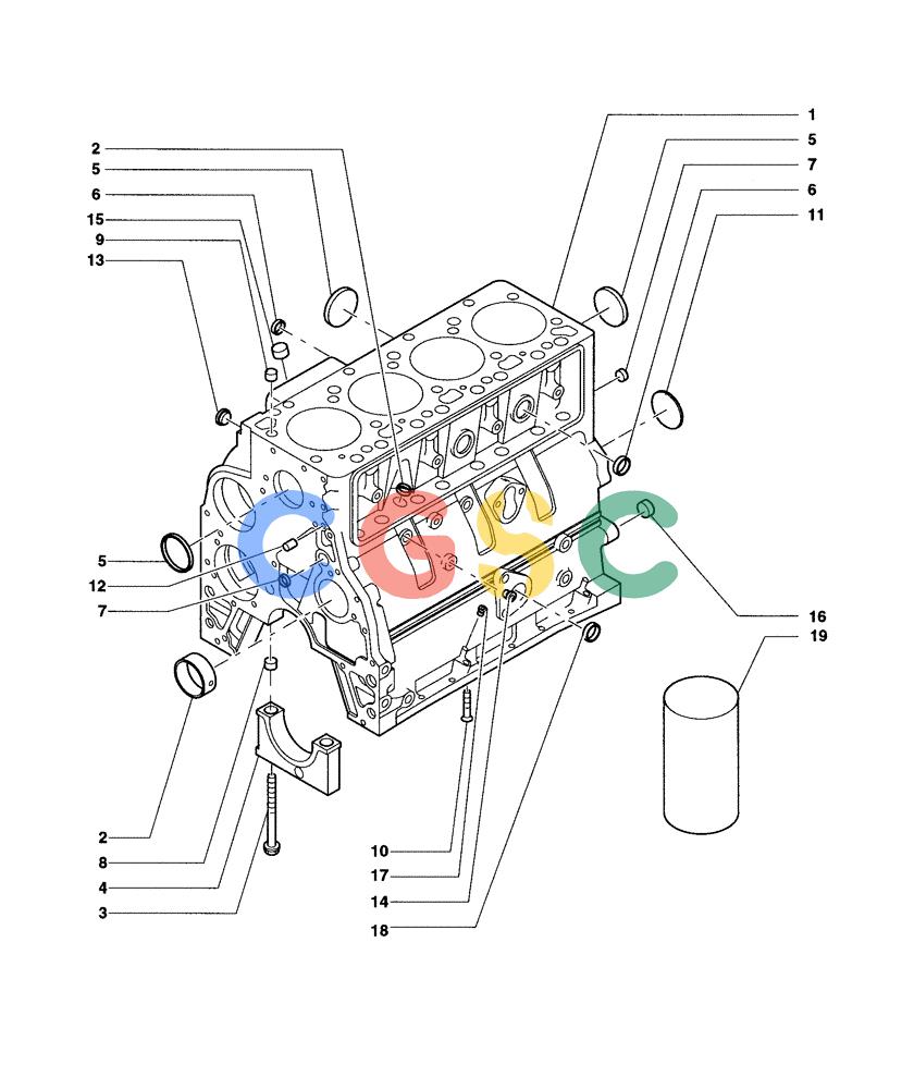 纽荷兰零件查询(DC70) - CRAWLER DOZER (N.A. VERSION) (4/99-) (0.040[01]) - CRANKCASE DC70 New Holland Constructuion