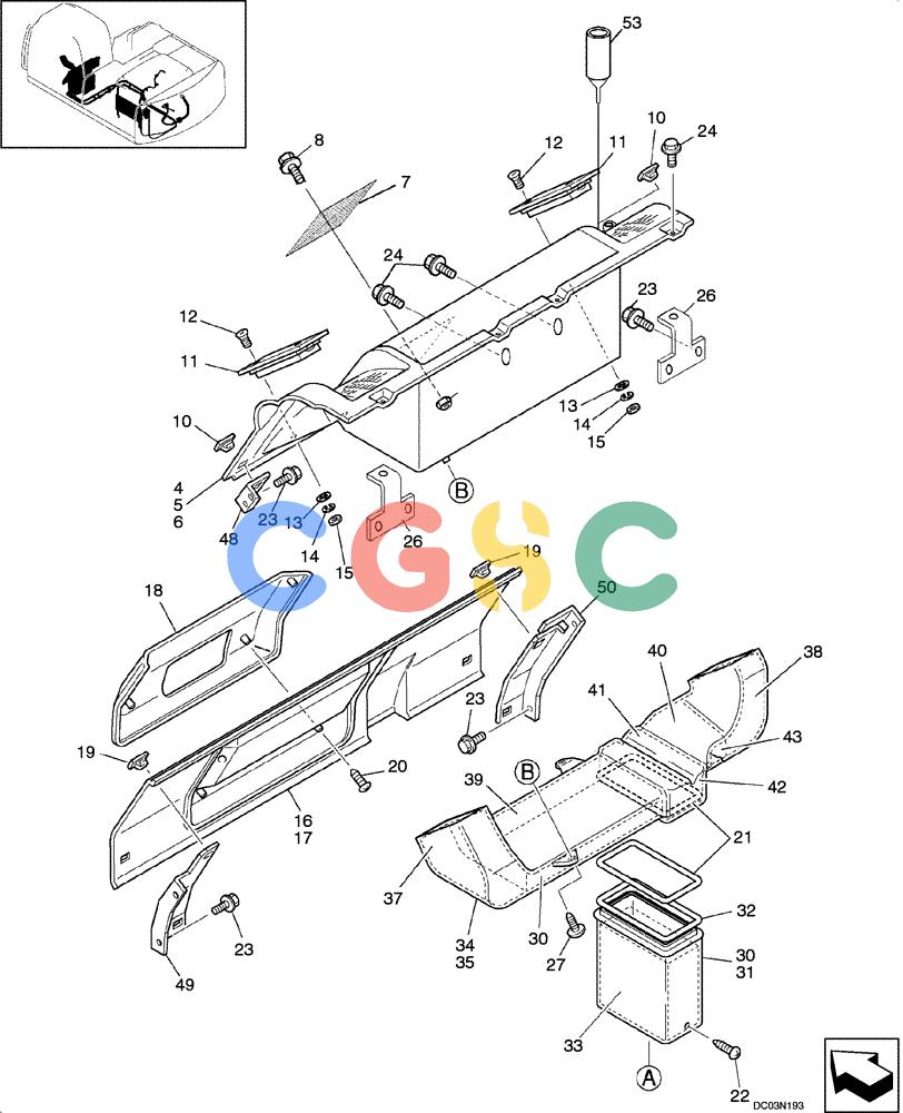 纽荷兰零件查询(E215) - CRAWLER EXCAVATOR (NA) - ASN N6DA21215 (1/06-) (09 -44[00]) - AIR CONDITIONER MOUNTING New Holland Constructuion