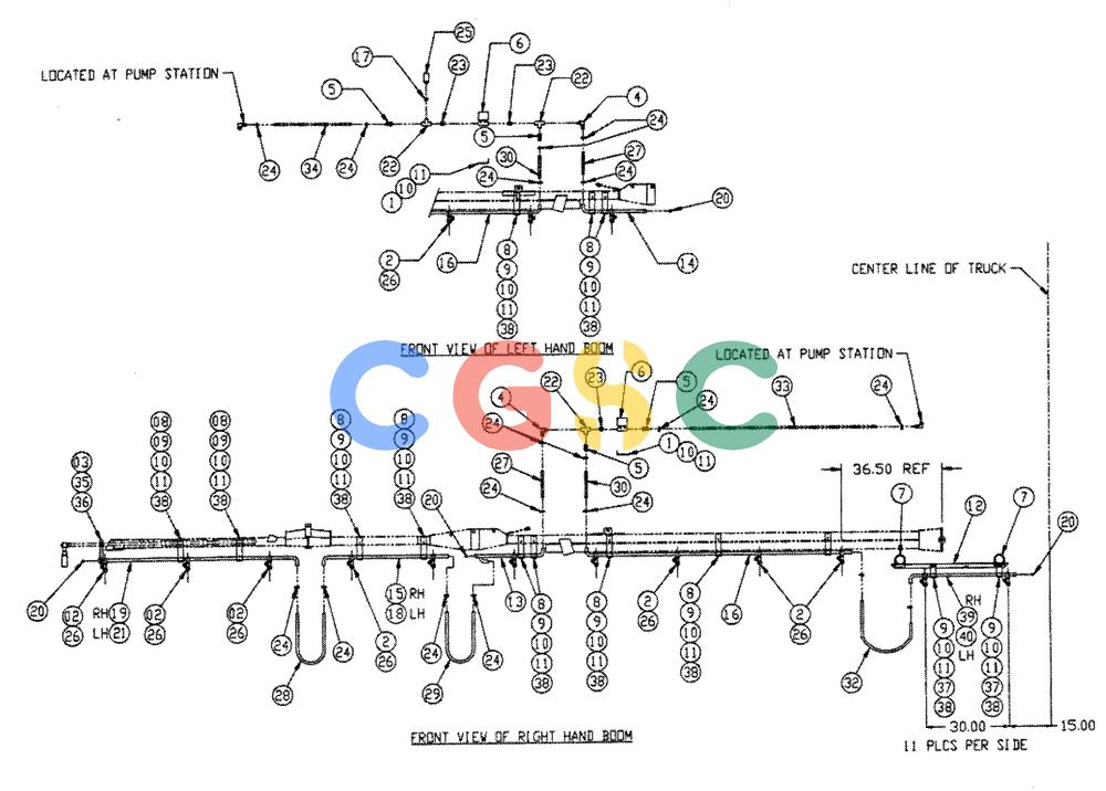凯斯零件查询(FLEX-AIR) - APPLICATOR (1995-1997) (2/95-2/97) (12-003) - BOOM PLUMBING, WET, 4 WL, MID Case Agriculture