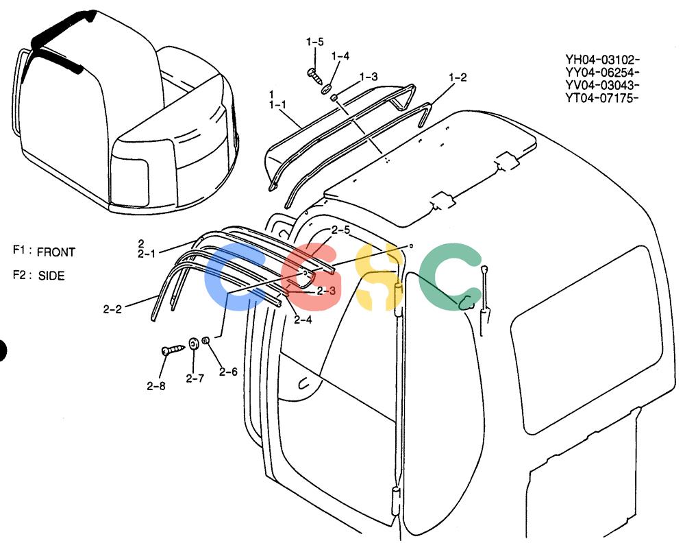 纽荷兰零件查询(E115SR) - CRAWLER EXCAVATOR ASN YV04-03043 (05-005) - SUN VISOR ASSY New Holland Constructuion