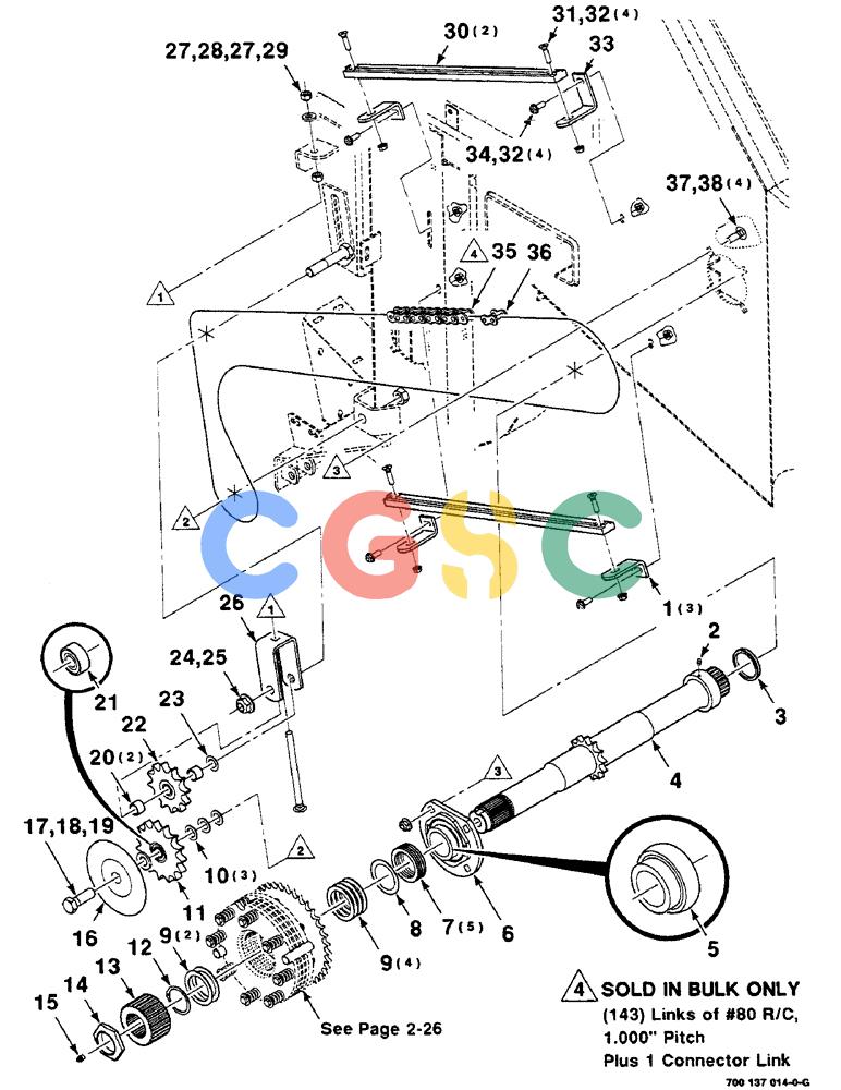 凯斯零件查询(8585) - CASE IH LARGE (3 X 4) RECTANGLER BALER (1/98-12/00) (2-22) - AUXILIARY DRIVE GROUP, RIGHT Case Agriculture