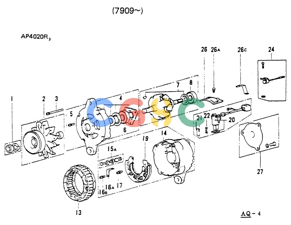 神钢零件查询(65R5P) - MITSUBISHI DIESEL ENGINE - LK300A WHEEL LOADER (1/06-12/06) (08-005) - GENERATOR (7909-) Kobelco