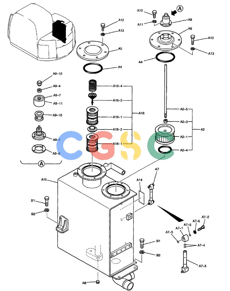 纽荷兰零件查询(EH80) - MIDI CRAWLER EXCAVATOR ASN LF04-02000 (N4TA18001 thru N4TA18010, ASN N5TA18011 -) (NA) (1/ (019) - TANK ASSEMBLY, HYDRAULIC New Holland Constructuion