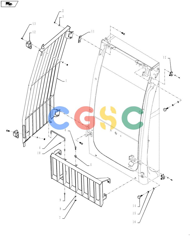 神钢零件查询(SK170-8) - ACERA MARK III EXCAVATOR - TIER 3 (NA) ASN YM04-U1601 - (5/07-12/12) (05-10[02]) - CAB GUARD, FRONT Kobelco