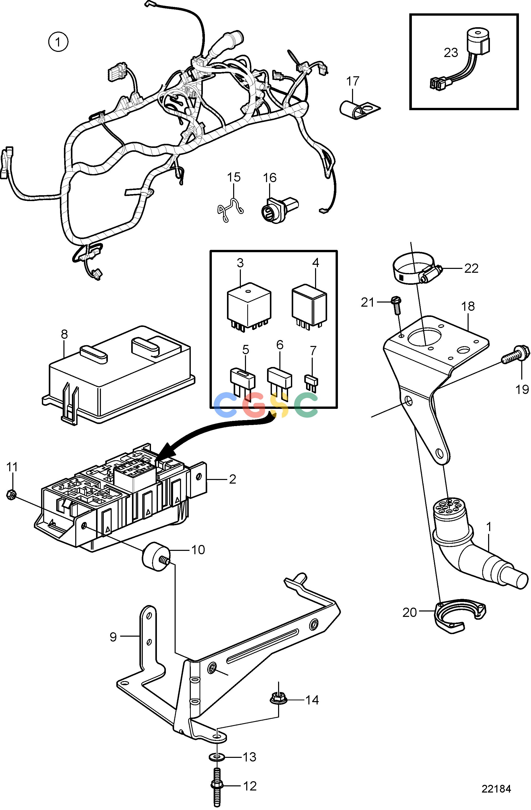 沃尔沃零件查询4.3GXi-F; 4.3GXi-FF; 4.3OSi-F; 4.3OSi-FFElectrical SystemEngine HarnessEPC Volvo Penta Parts catalog