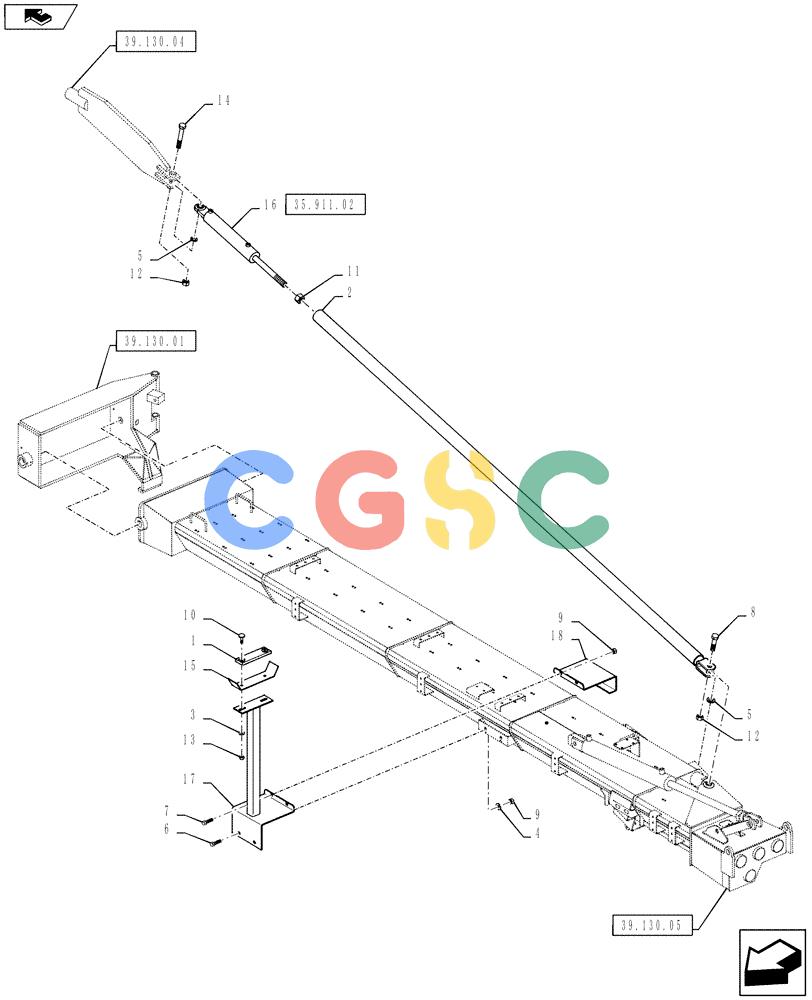 凯斯零件查询(810) - FLEX-AIR APPLICATOR - 2012 (2/12-) (39.130.06) - 60' BOOM, LH, INNER, 2-1/2" TUBES, BOOM LEVEL AND OUTER BOOM CRADLE Case Agriculture