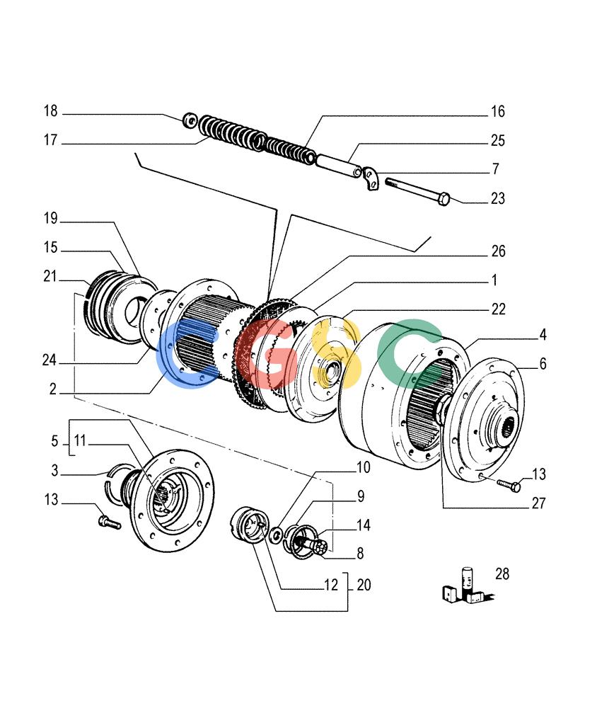 纽荷兰零件查询(FL145) - CRAWLER LOADER (N.A. VERSION) (11/98-) (1.277[06]) - REAR TRANSMISSION - STEERING CLUTCHES New Holland Constructuion