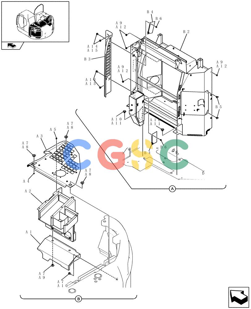 纽荷兰零件查询(E235BSR) - CRAWLER EXCAVATOR (5/07-) (1.300[11]) - HOODS New Holland Constructuion