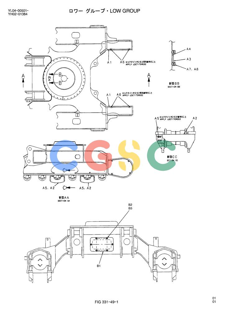 神钢零件查询(ED150-1E) - BLADE RUNNER EXCAVATOR/DOZER ASN YL05-00555 (11/03-12/04) (02-002) - LOW GROUP Kobelco