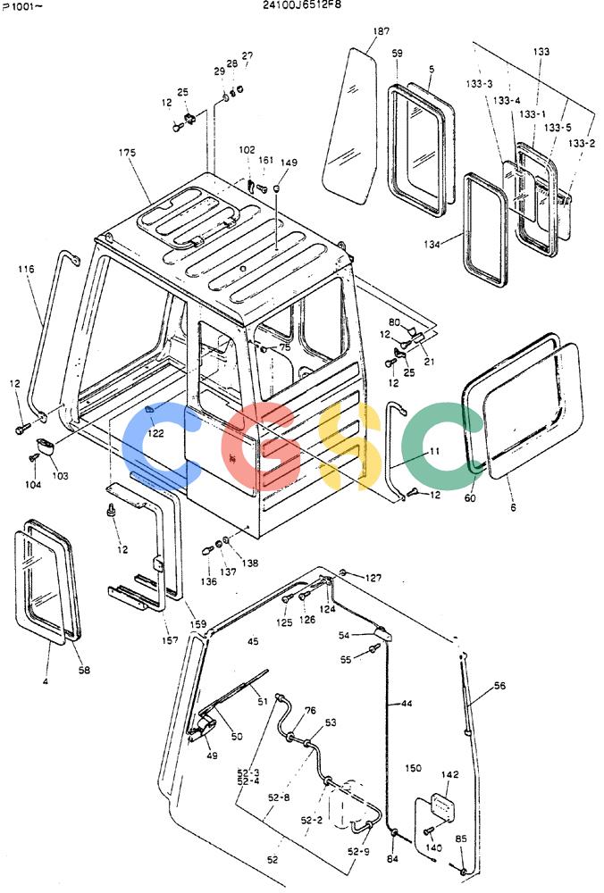 神钢零件查询(MD140BLC) - EXCAVATOR BTW YP1001 - YP1281 (1/80-12/06) (02-002[01]) - CAB ASSY Kobelco