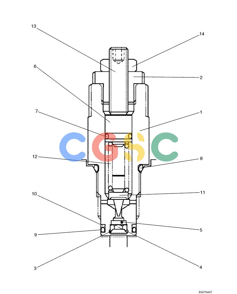 纽荷兰零件查询(E135B) - CRAWLER EXCAVATOR TIER 3 - ASN YH05-07001 (N8TA13006) (1/08-) (08-29[00]) - VALVE ASSEMBLY, RELIEF (YB22V00001F1) New Holland Constructuion