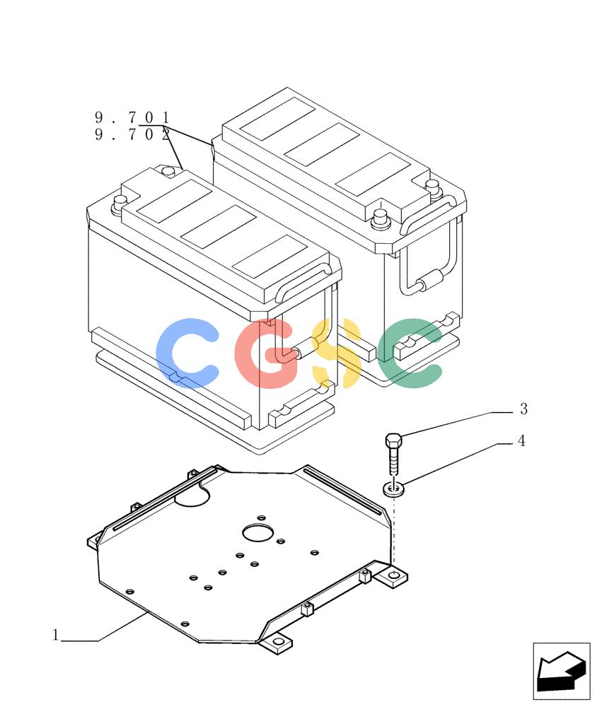 纽荷兰零件查询(DC150.B) - CRAWLER DOZER TIER 2 (3/03-) (6.701[01]) - BATTERY - SEAT AND SUPPORT New Holland Constructuion