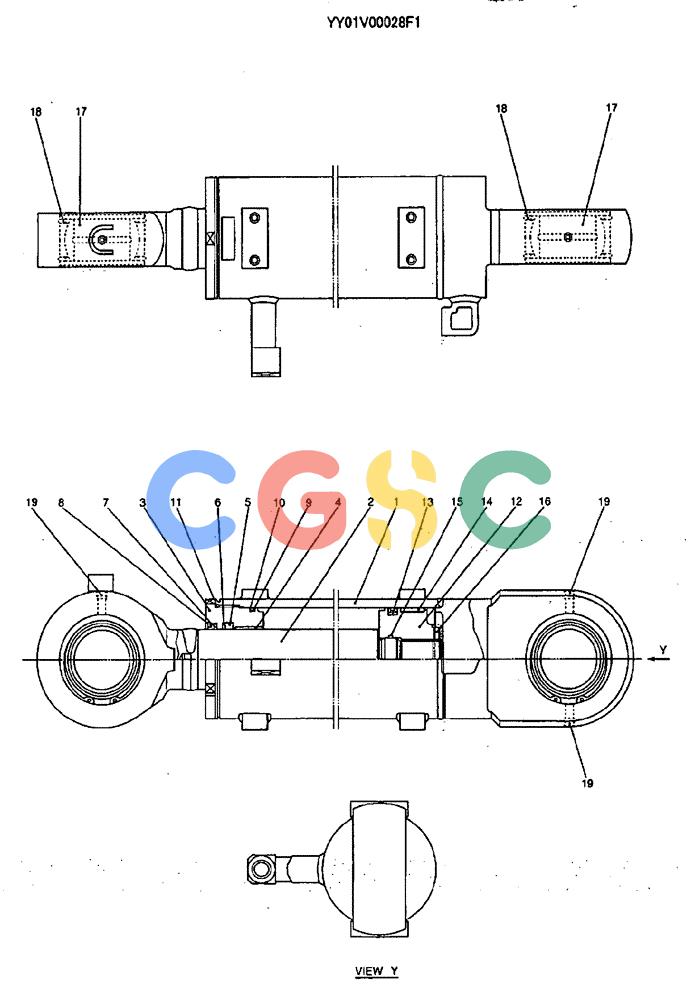 神钢零件查询(ED150) - BLADE RUNNER EXCAVATOR/DOZER ASN YH02-01384 (4/02-12/03) (04-013) - CYLINDER ASSY, TILT Kobelco