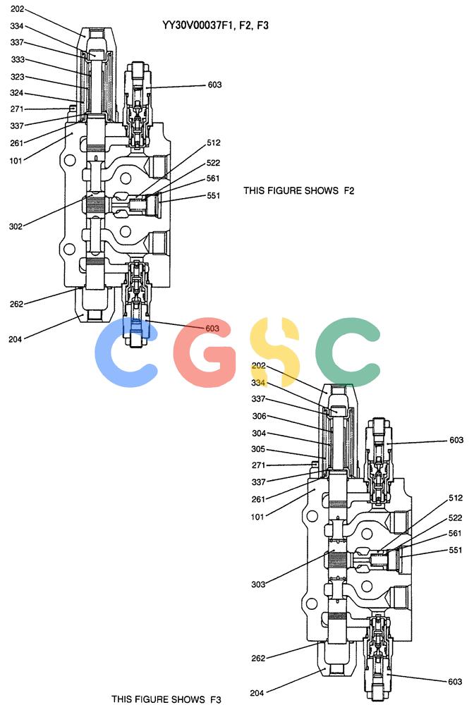 纽荷兰零件查询(E135SR) - CRAWLER EXCAVATOR ASN YY04-06254 (07-059[02]) - VALVE ASSY, CONTROL (OPTION) (2-PIECE BOOM, OFFSET BOOM) New Holland Constructuion