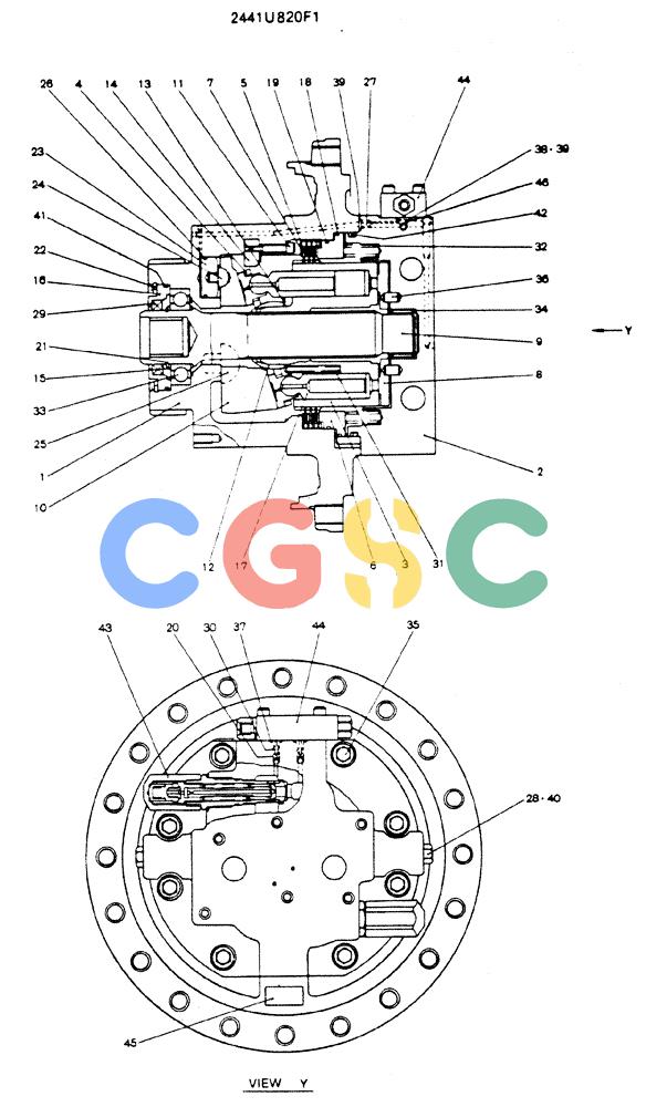 神钢零件查询(MD200C) - EXCAVATOR BTW YQU0701 - YQU2000 (1/80-12/06) (13-006) - MOTOR ASSY (PROPELLING) Kobelco