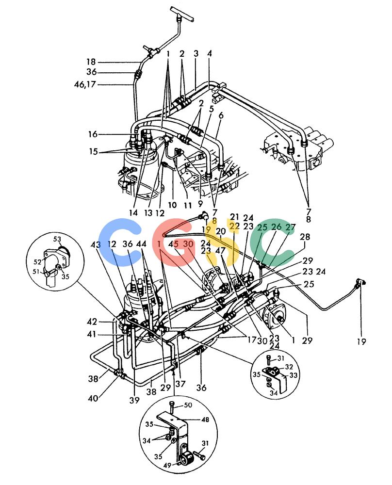 纽荷兰零件查询(H48) - RICHIER EXCAVATOR (1/74-12/84) (05E01) - TRAVEL MOTION HYDRAULIC CIRCUIT New Holland Constructuion