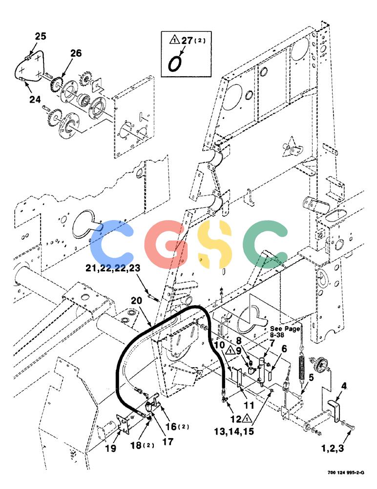 凯斯零件查询(8465) - CASE IH AUTO ROUND BALER (1/91-12/97) (8-36) - MESH WRAP, STARTING ROLL DRIVE, PICKUP CLUTCH, SERIAL NUMBER CFH0073272 AND LATER Case Agriculture